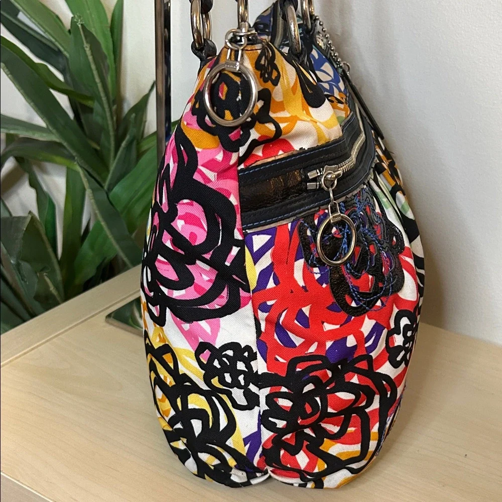 Coach Poppy Graphic Blossom Graffiti Glam Tote Bag 15531_7